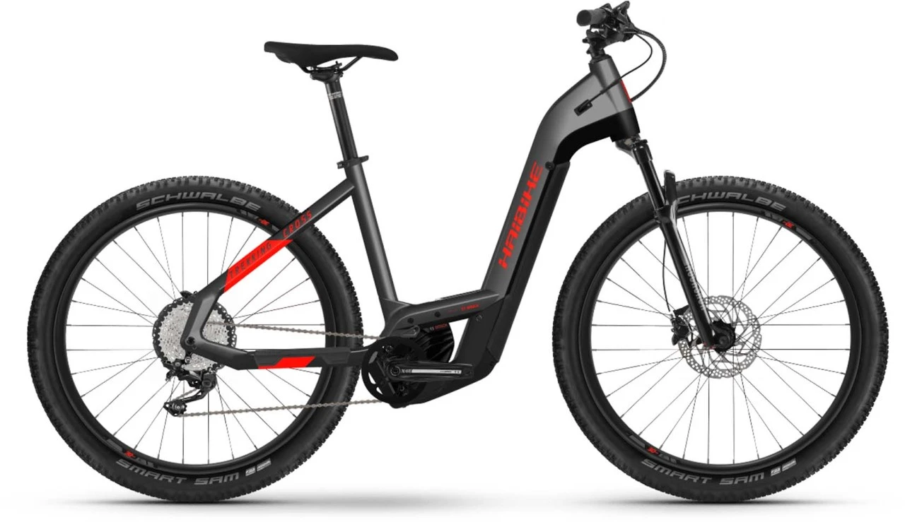 Haibike Trekking 9 Cross I625Wh Anthracite/red 2022 - E-Bike Crossrad Tiefeinsteiger
