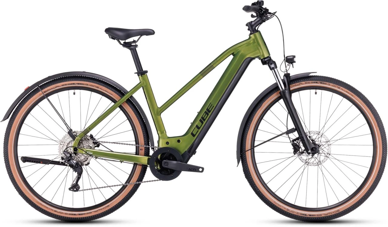 Cube Nuride Hybrid Pro 625 Allroad Shinymoss N Black 2023 - E-Bike Trekkingrad Damen