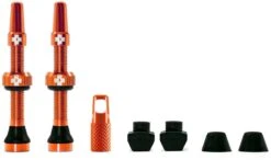 Muc-Off Tubeless Valve Kit Universal For MTB & Road Orange 60 Mm