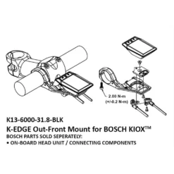 K-Edge Bosch Kiox Computer Out-Front E-Bike Mount Black -Elektrofahrradladen k edge bosch kiox computer out front e bike mount 5